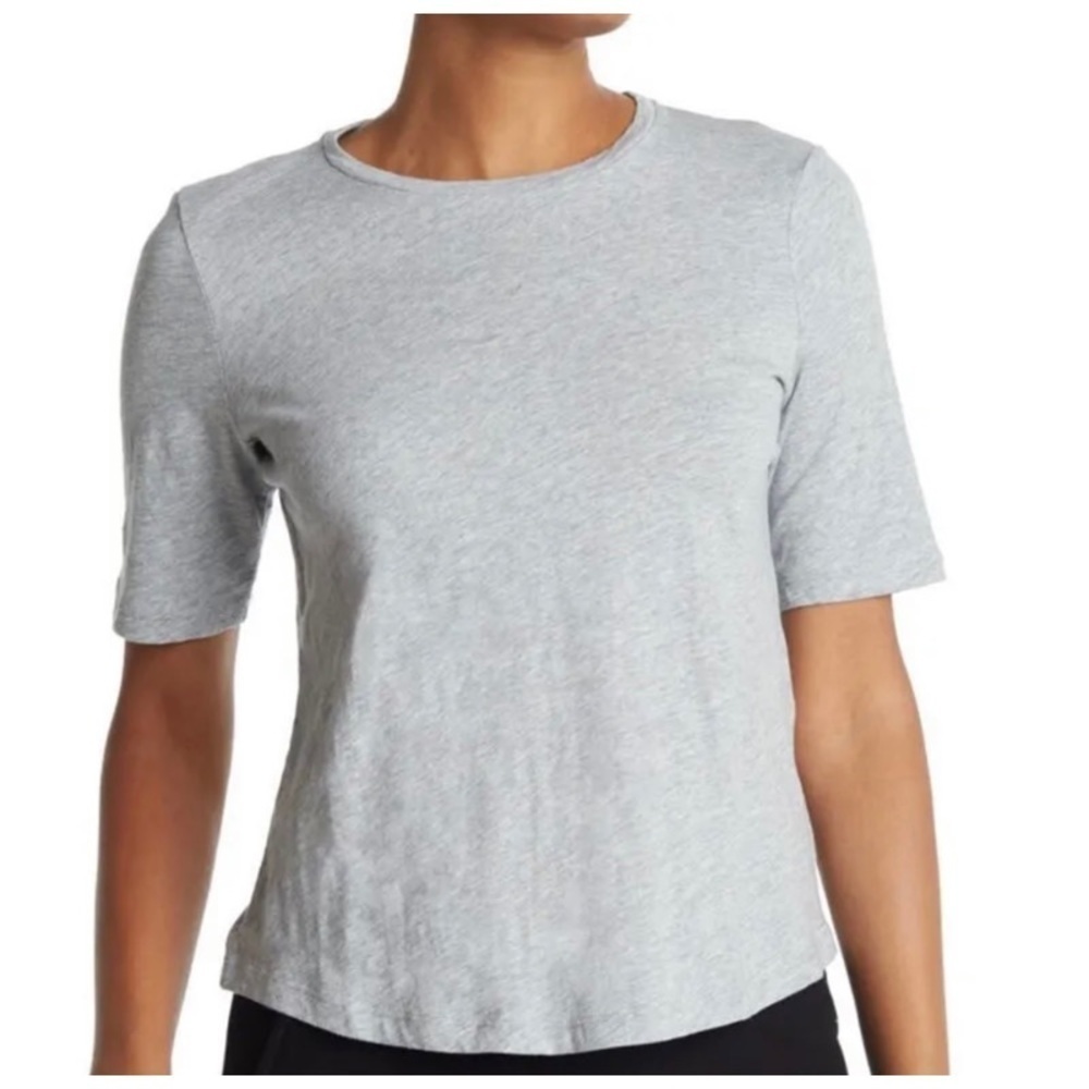 NEW EILEEN FISHER Elbow Sleeve Crewneck Tee in Graphite